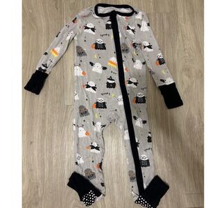 Angel Dear Gray Halloween Ghost Bamboo Zippy Pajama Romper 12-18M Butter Soft